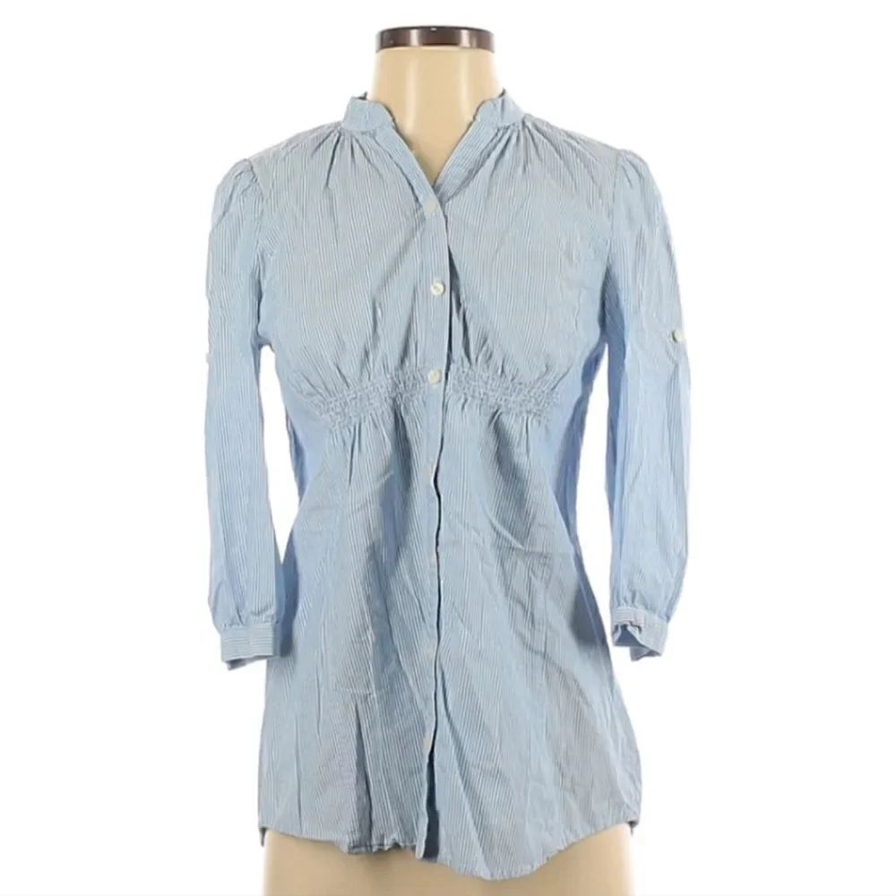 Anthropologie Odille Striped Cotton Blouse